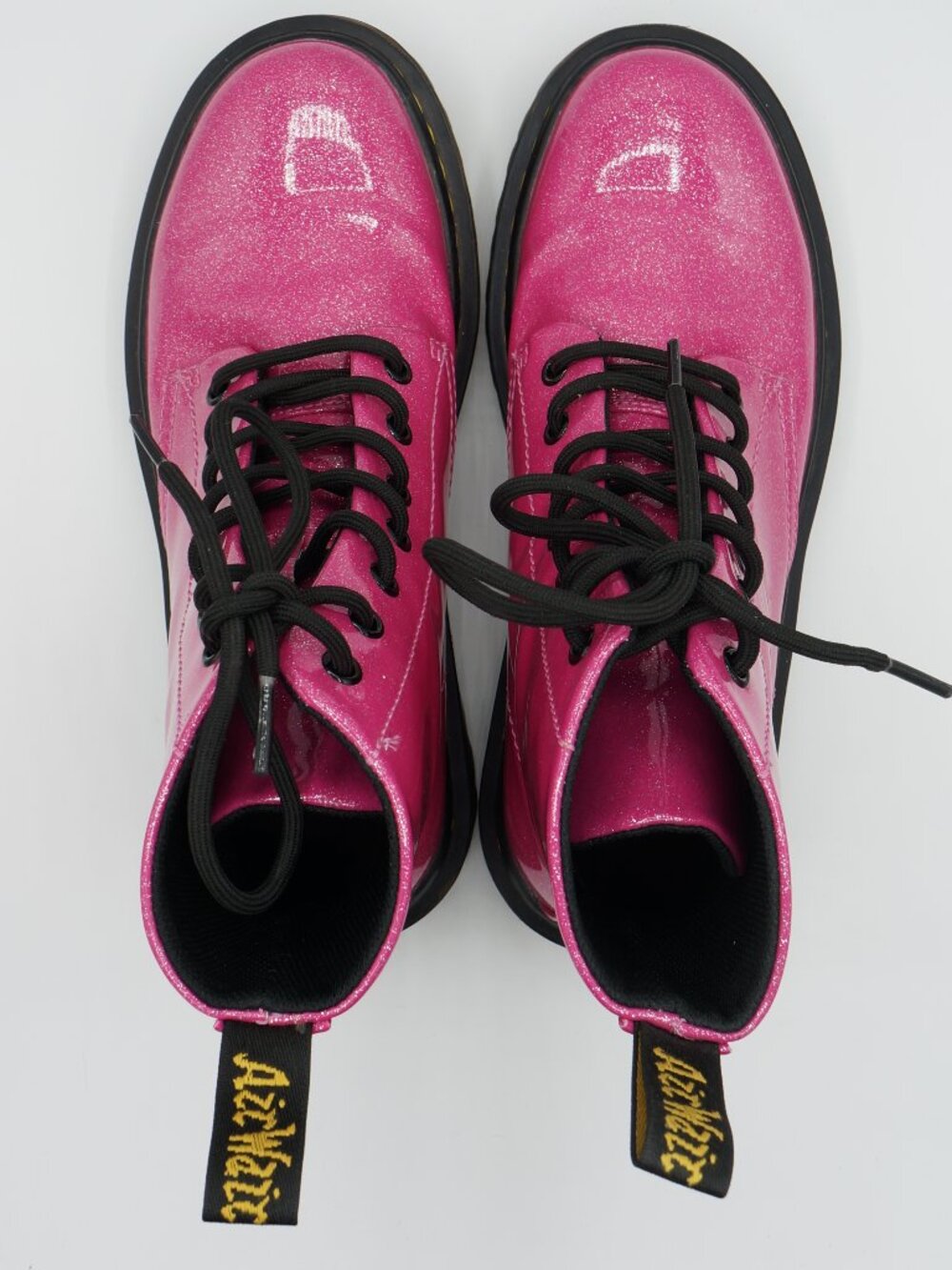 Dr. Martens Luana Pink Glitter Patent Combat Boots Women's Size 8 - Picture 8 of 10